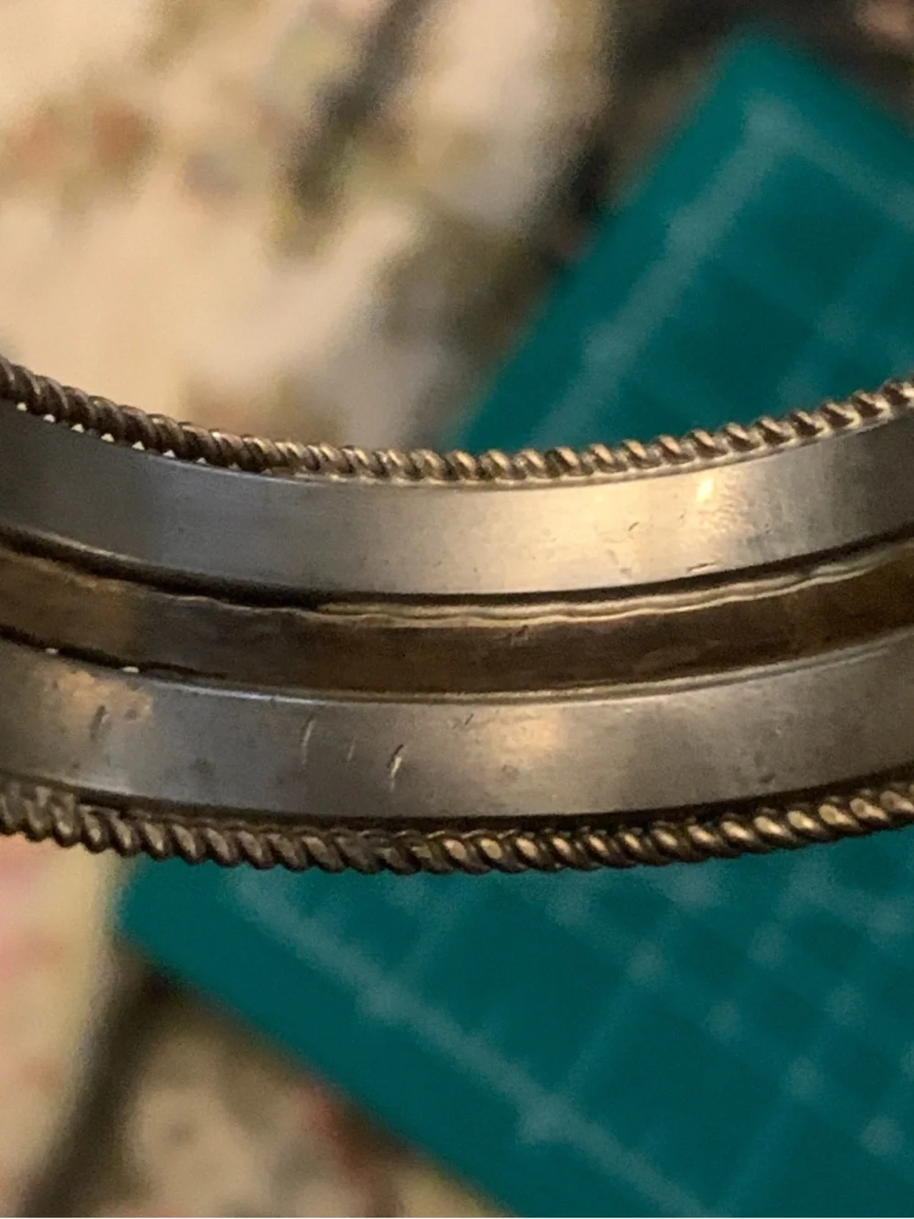 Unisex Bell Trading Post Sterling Mixed Metal Bracelet Cuff Signed 36.6 grams